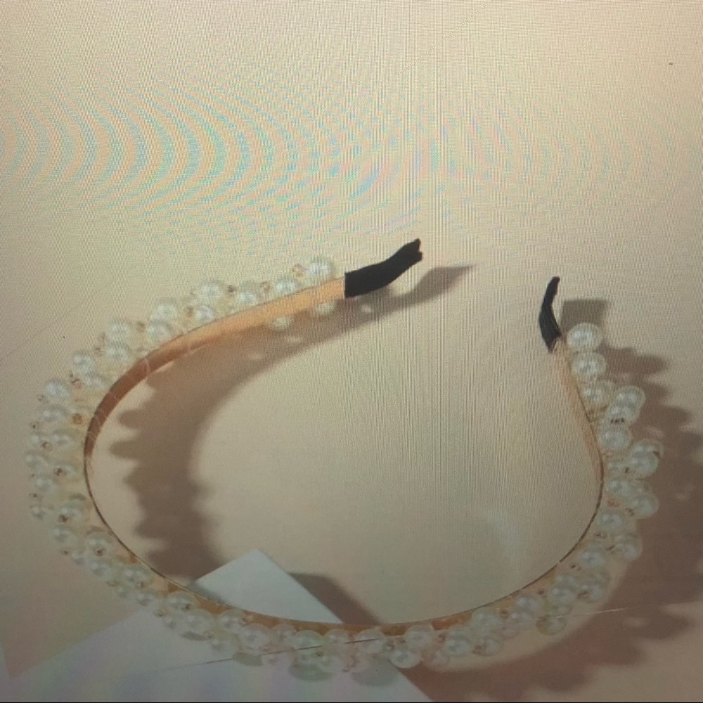 Buy2Get1FREE! NWT Prom/Wedding Pearls White Trendy Hair Hoop Gorgeous Headband